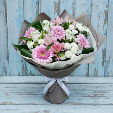 Букет цветов из:  Герберы, Альстромерии и Хризантемы в Балтаси