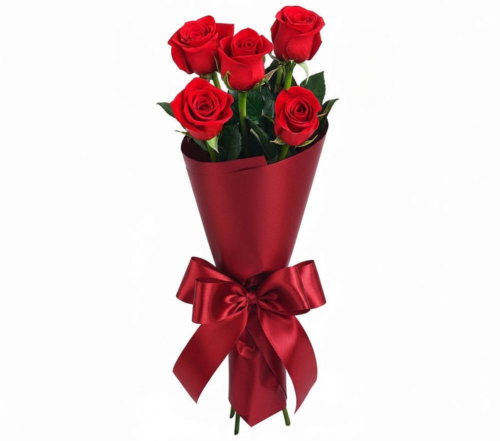 Букет 5 Красных роз Эдлесс Лав в Балтаси