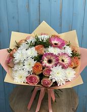 Букет цветов из:  Розы, Герберы и Хризантемы в Балтаси