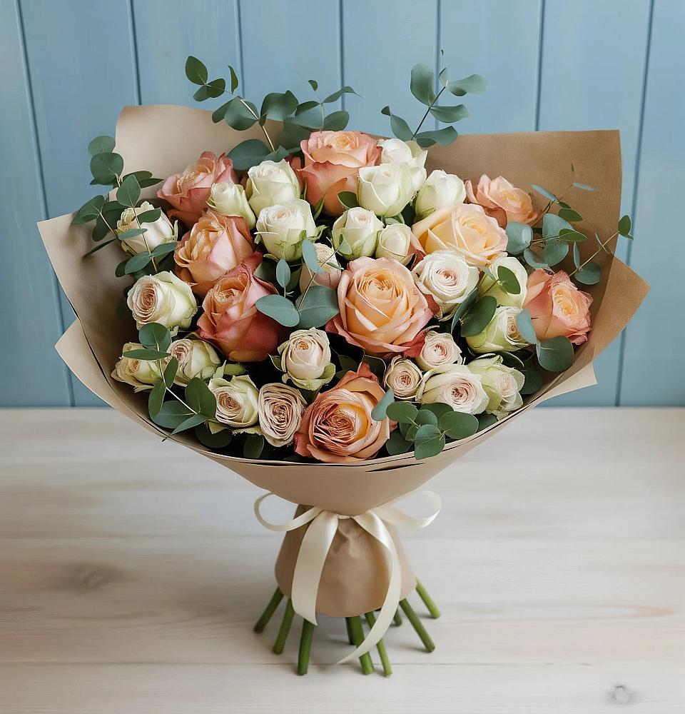 Букет цветов из: Альстромерии и Розы в Балтаси