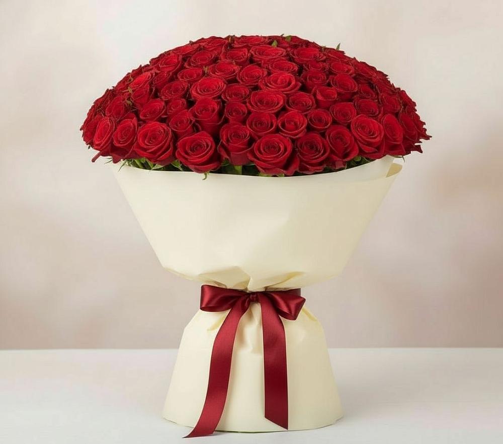 Букет 101 Красная роза Милано в Балтаси