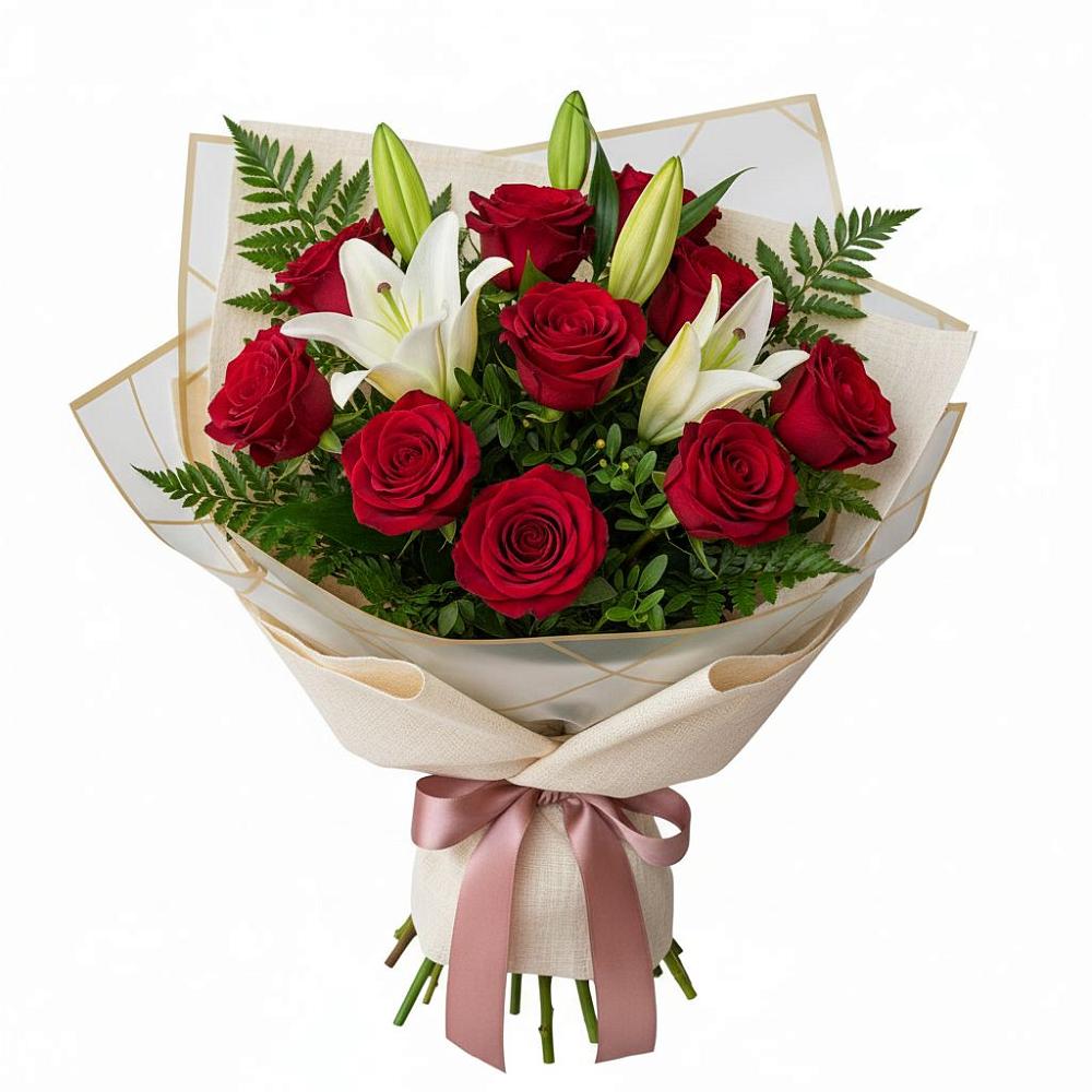 Букет цветов из: Лилии и Розы в Балтаси