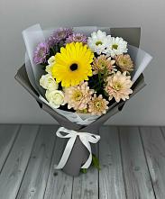 Букет цветов из:  Розы, Герберы и Хризантемы в Балтаси