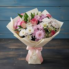 Букет цветов из:  Хризантемы, Альстромерии и Розы #REPLACE_PRED# Балтаси