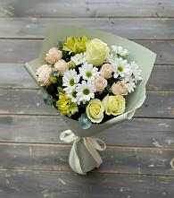 Букет цветов из:  Альстромерии, Розы и Хризантемы в Балтаси