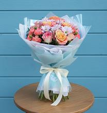 Букет цветов из:  Хризантемы и Розы в Балтаси