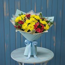 Букет цветов из:  Альстромерии и Хризантемы в Балтаси